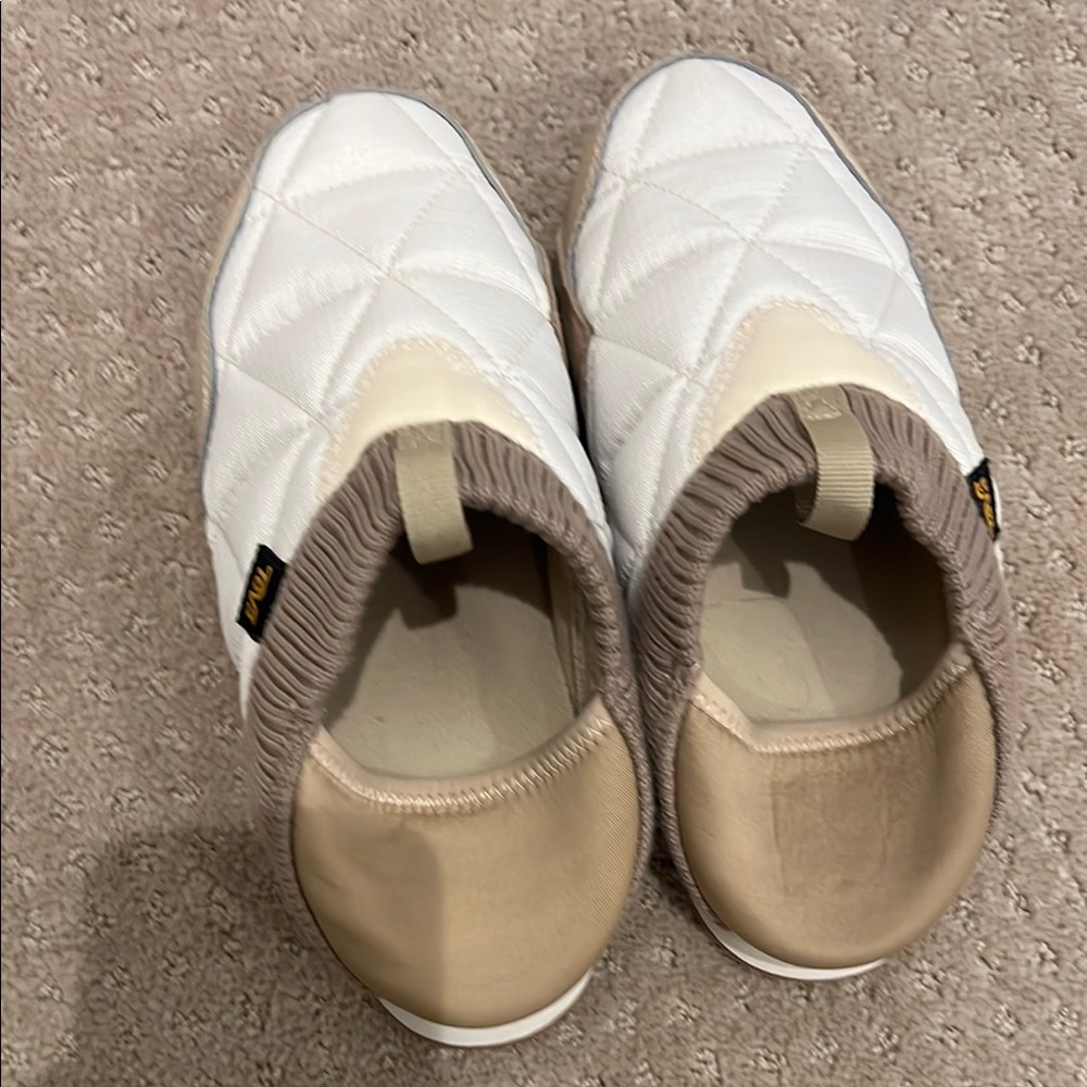 White Quilted Slip-On Shoes